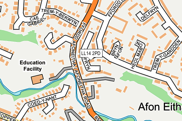 LL14 2PD map - OS OpenMap – Local (Ordnance Survey)