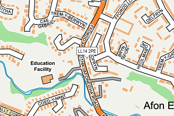 LL14 2PE map - OS OpenMap – Local (Ordnance Survey)