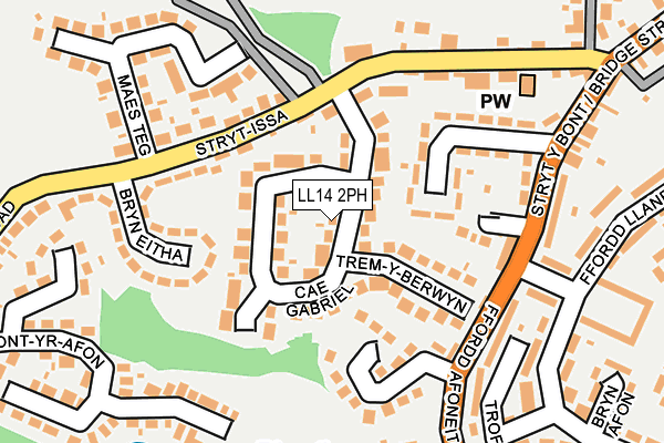 LL14 2PH map - OS OpenMap – Local (Ordnance Survey)