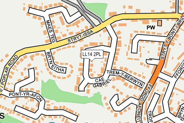 LL14 2PL map - OS OpenMap – Local (Ordnance Survey)
