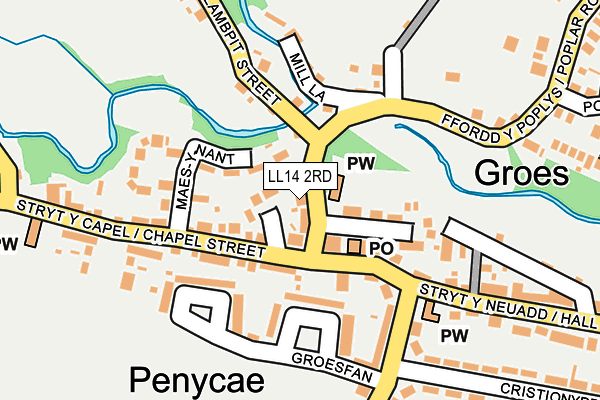 LL14 2RD map - OS OpenMap – Local (Ordnance Survey)