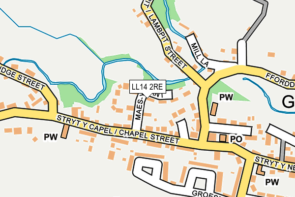 LL14 2RE map - OS OpenMap – Local (Ordnance Survey)