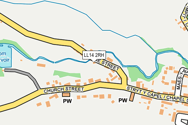 LL14 2RH map - OS OpenMap – Local (Ordnance Survey)