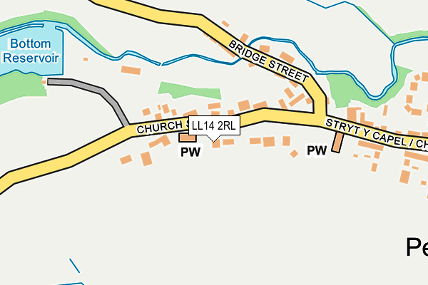 LL14 2RL map - OS OpenMap – Local (Ordnance Survey)