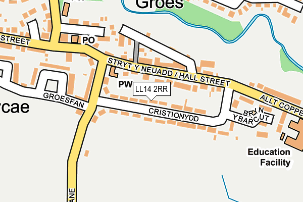 LL14 2RR map - OS OpenMap – Local (Ordnance Survey)