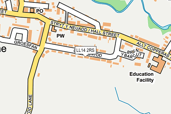 LL14 2RS map - OS OpenMap – Local (Ordnance Survey)