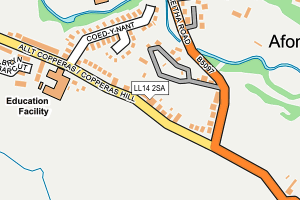 LL14 2SA map - OS OpenMap – Local (Ordnance Survey)