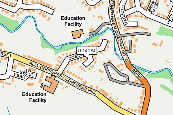LL14 2SJ map - OS OpenMap – Local (Ordnance Survey)