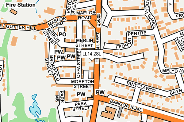 LL14 2SL map - OS OpenMap – Local (Ordnance Survey)