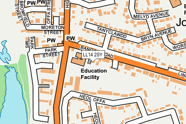 LL14 2SY map - OS OpenMap – Local (Ordnance Survey)
