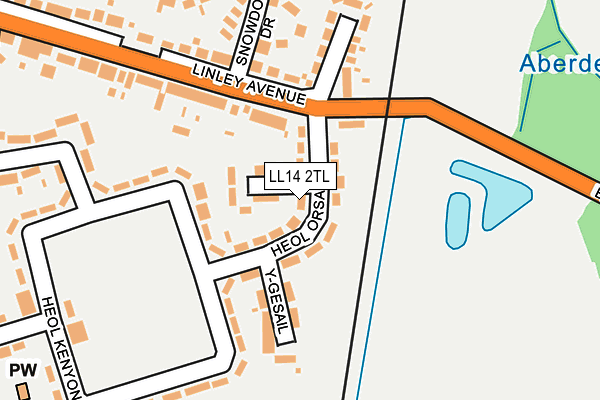LL14 2TL map - OS OpenMap – Local (Ordnance Survey)