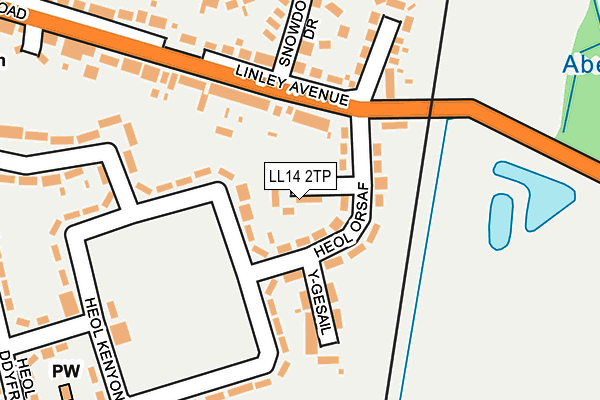 LL14 2TP map - OS OpenMap – Local (Ordnance Survey)