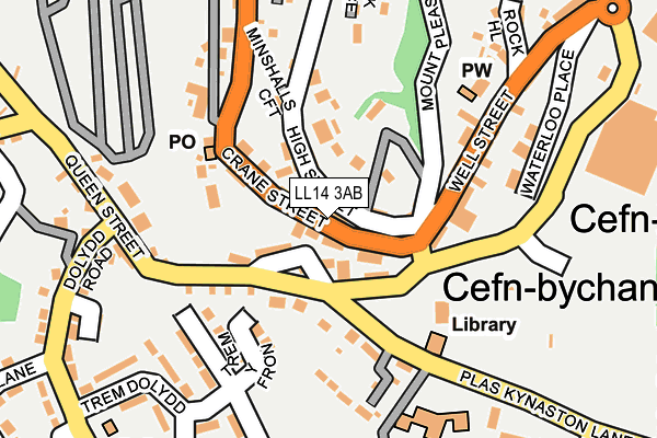 LL14 3AB map - OS OpenMap – Local (Ordnance Survey)