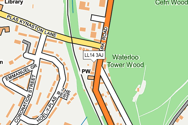 LL14 3AJ map - OS OpenMap – Local (Ordnance Survey)