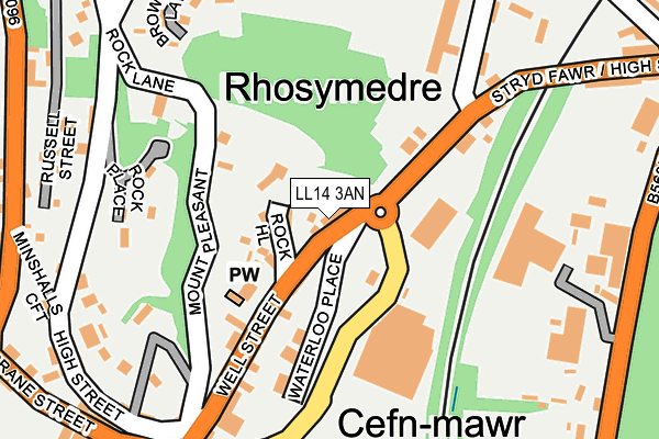 LL14 3AN map - OS OpenMap – Local (Ordnance Survey)