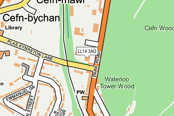 LL14 3AQ map - OS OpenMap – Local (Ordnance Survey)