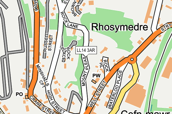 LL14 3AR map - OS OpenMap – Local (Ordnance Survey)