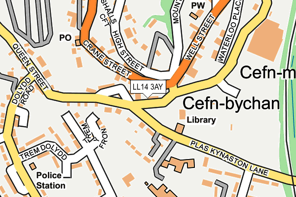 LL14 3AY map - OS OpenMap – Local (Ordnance Survey)