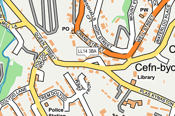 LL14 3BA map - OS OpenMap – Local (Ordnance Survey)