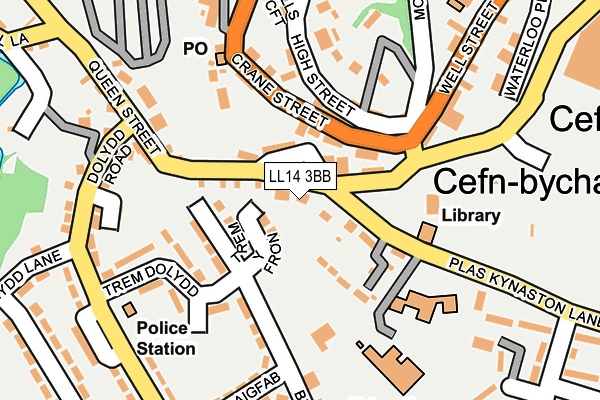 LL14 3BB map - OS OpenMap – Local (Ordnance Survey)