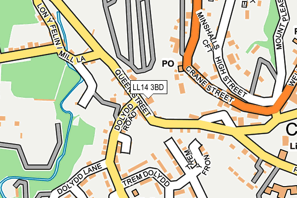 LL14 3BD map - OS OpenMap – Local (Ordnance Survey)