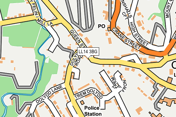 LL14 3BG map - OS OpenMap – Local (Ordnance Survey)