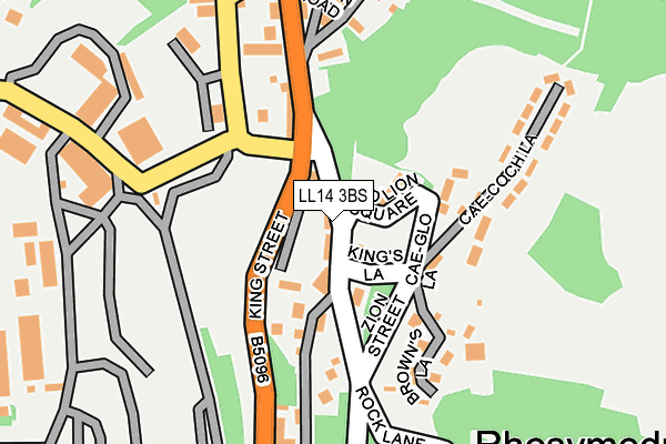 LL14 3BS map - OS OpenMap – Local (Ordnance Survey)