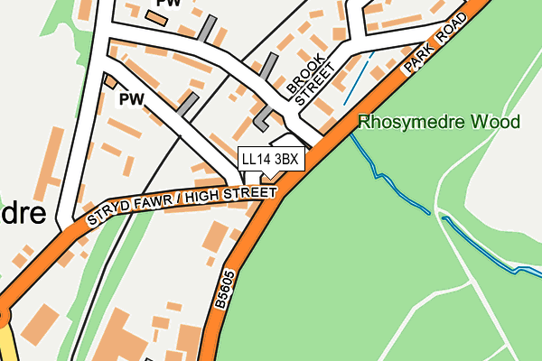 LL14 3BX map - OS OpenMap – Local (Ordnance Survey)