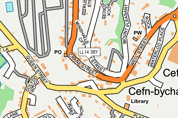LL14 3BY map - OS OpenMap – Local (Ordnance Survey)