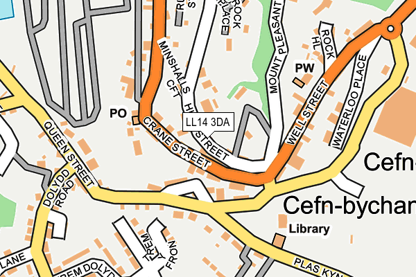 LL14 3DA map - OS OpenMap – Local (Ordnance Survey)