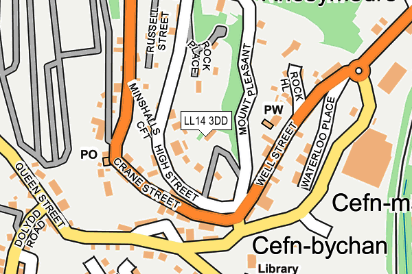 LL14 3DD map - OS OpenMap – Local (Ordnance Survey)