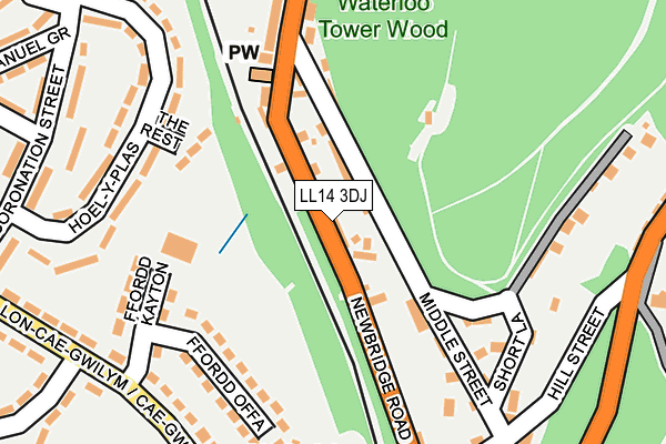 LL14 3DJ map - OS OpenMap – Local (Ordnance Survey)