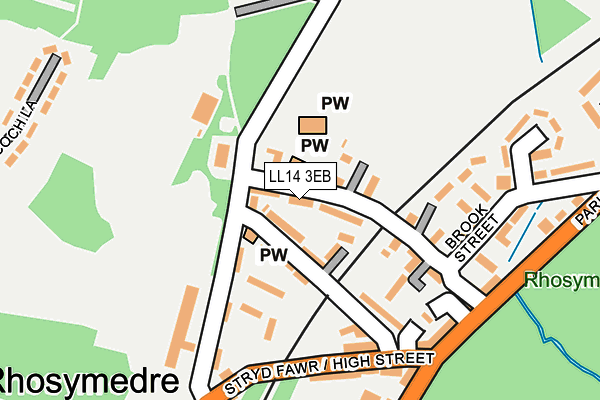 LL14 3EB map - OS OpenMap – Local (Ordnance Survey)