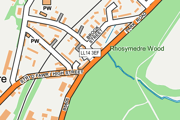 LL14 3EF map - OS OpenMap – Local (Ordnance Survey)