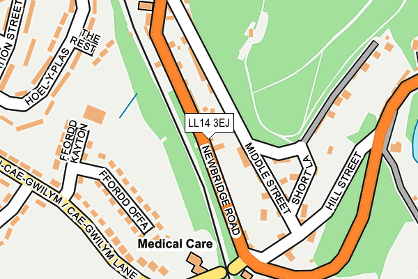 LL14 3EJ map - OS OpenMap – Local (Ordnance Survey)