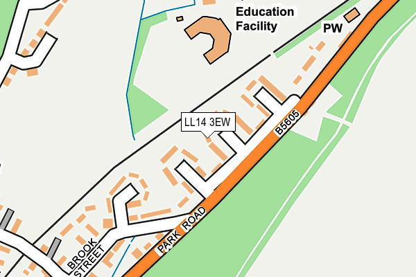 LL14 3EW map - OS OpenMap – Local (Ordnance Survey)