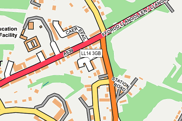 LL14 3GB map - OS OpenMap – Local (Ordnance Survey)