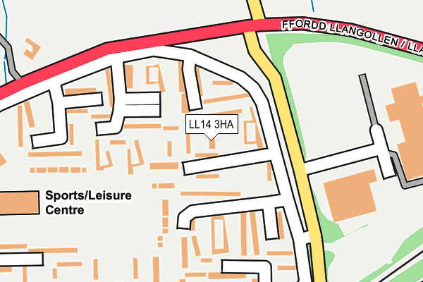 LL14 3HA map - OS OpenMap – Local (Ordnance Survey)