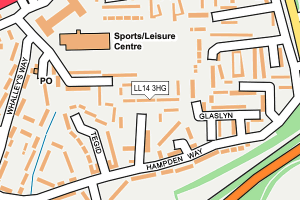 LL14 3HG map - OS OpenMap – Local (Ordnance Survey)
