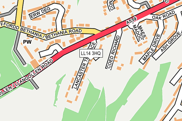 LL14 3HQ map - OS OpenMap – Local (Ordnance Survey)