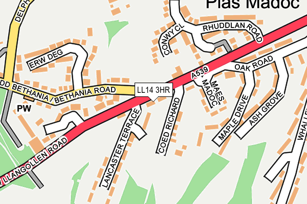 LL14 3HR map - OS OpenMap – Local (Ordnance Survey)
