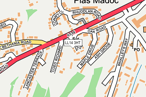 LL14 3HT map - OS OpenMap – Local (Ordnance Survey)