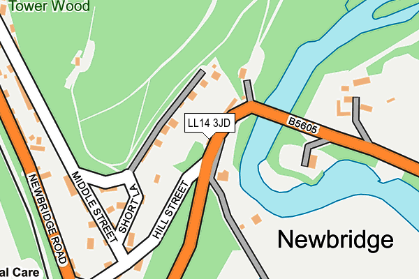 LL14 3JD map - OS OpenMap – Local (Ordnance Survey)