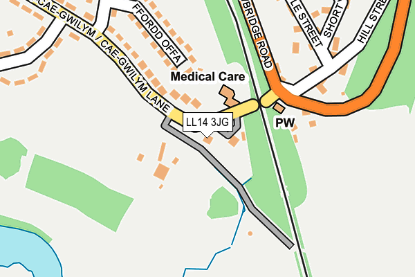 LL14 3JG map - OS OpenMap – Local (Ordnance Survey)