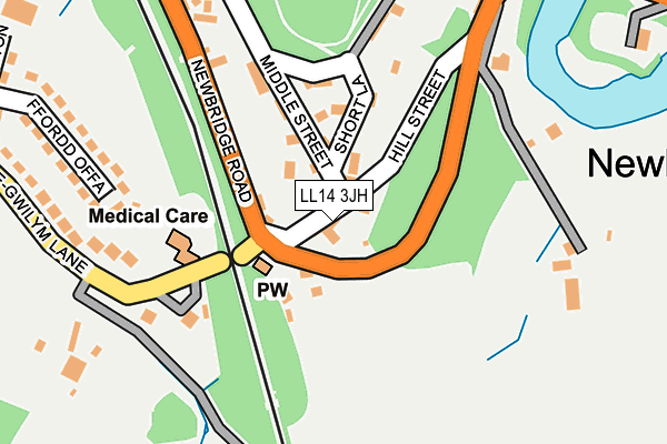 LL14 3JH map - OS OpenMap – Local (Ordnance Survey)