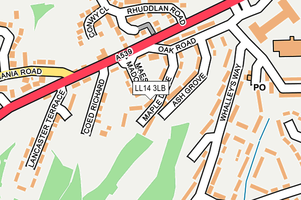 LL14 3LB map - OS OpenMap – Local (Ordnance Survey)