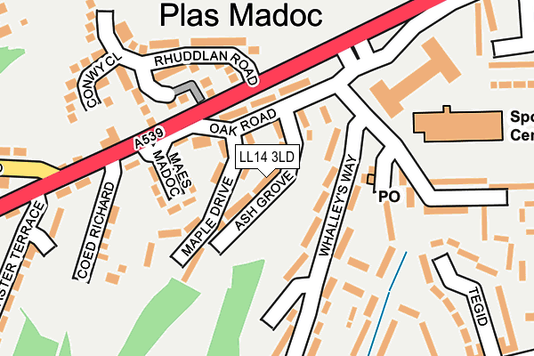 LL14 3LD map - OS OpenMap – Local (Ordnance Survey)