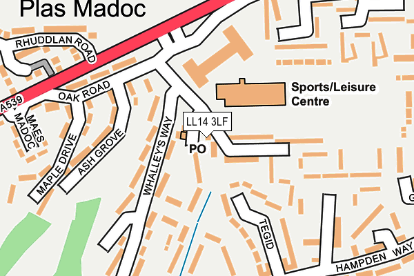 LL14 3LF map - OS OpenMap – Local (Ordnance Survey)