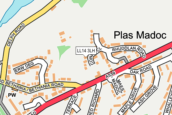 LL14 3LH map - OS OpenMap – Local (Ordnance Survey)