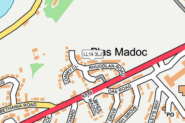 LL14 3LJ map - OS OpenMap – Local (Ordnance Survey)